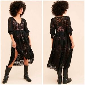 Free People Shadow Dance Midi Dress NWT